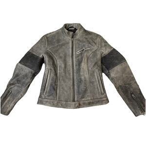 Alpinestars ladies motorcycle jacket Leather Y2K 90s Grunge Biker Gorpcore Small